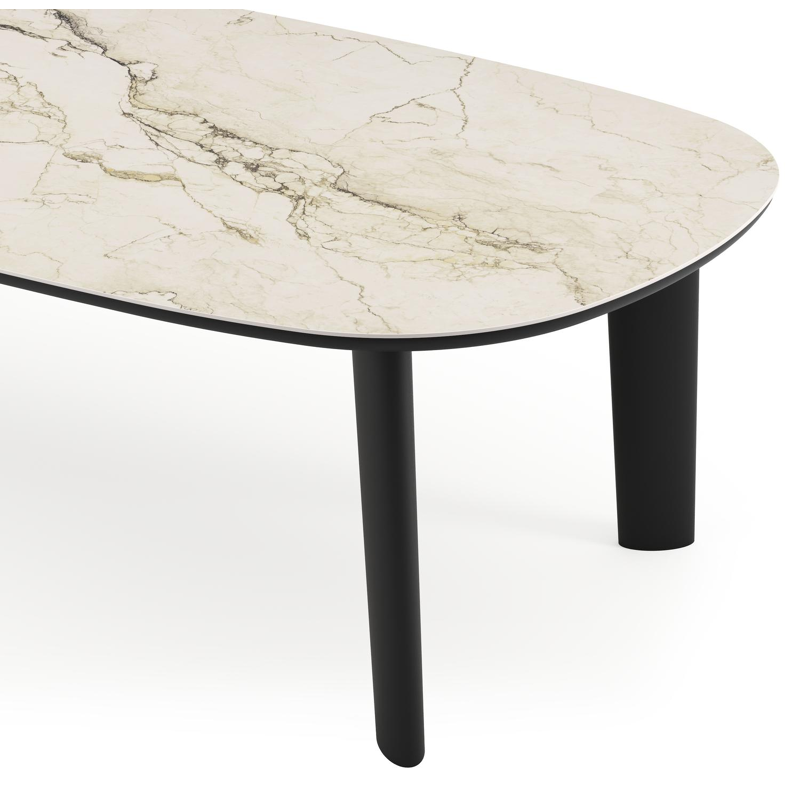 Amico tuintafel bombo in zwart aluminium en volkeramiek Colorado Dunes - L 270 x B 125 x H 73.5 cm