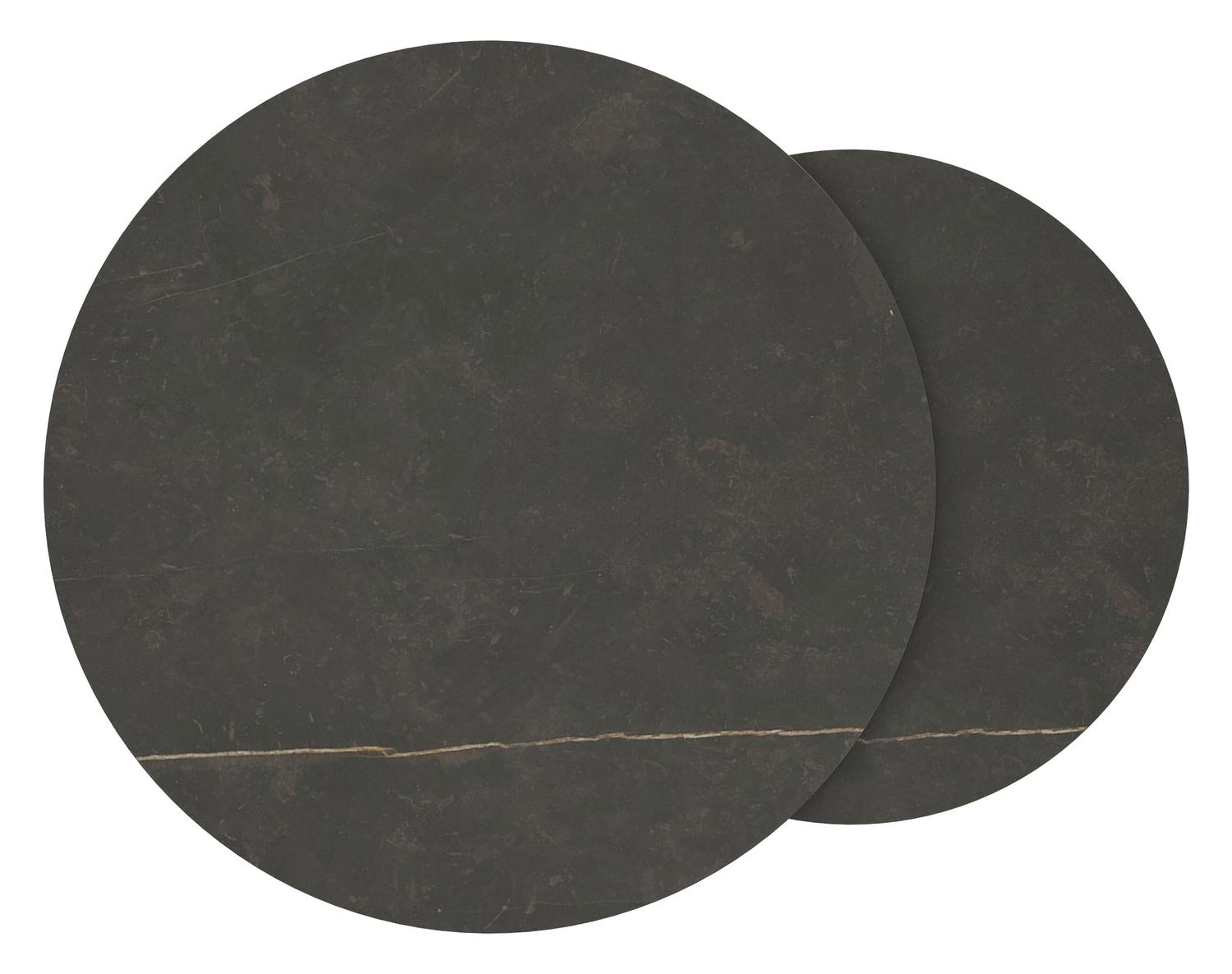 Tables basse Fano en aluminium noir et céramique pleine calatorao - Dia. 85/65 X H 35/30 cm