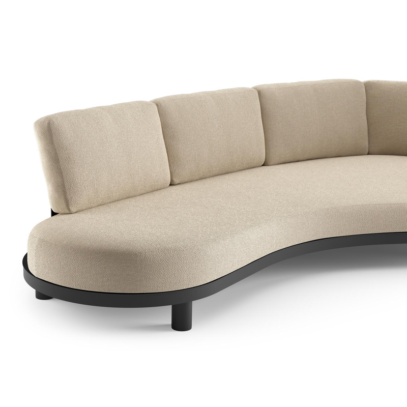 Donato loungebank in zwart aluminium met althea chalk all weather cosytica kussen