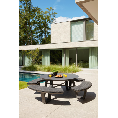 Set van 4 Rondino zitkussens in all weather sunbrella® luxe tweed raven