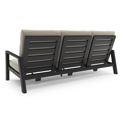 Cirello loungebank in zwart aluminium met lopi marble all weather sunbrella® luxe kussen