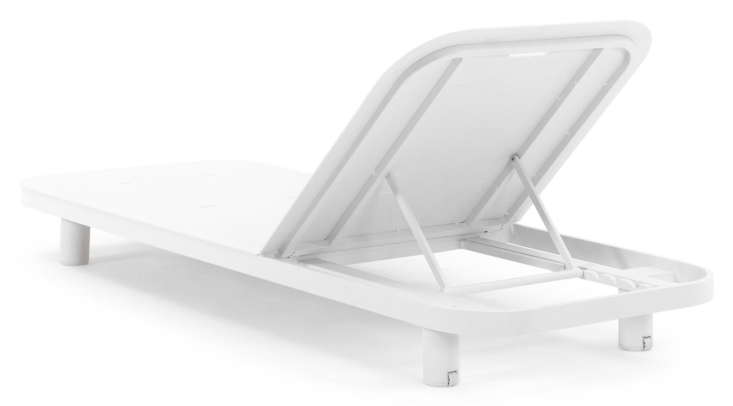 Chaise longue réglable Donato en aluminium blanc et coussin en all weather Solica ego eggshell