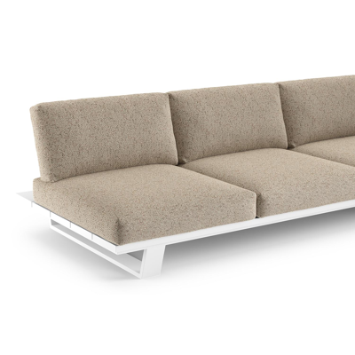 Pagino loungebank in wit aluminium met bora jungle all weather cosytica kussen