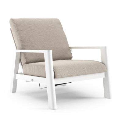 Cirello loungestoel in wit aluminium met lopi fossil all weather sunbrella® luxe kussen