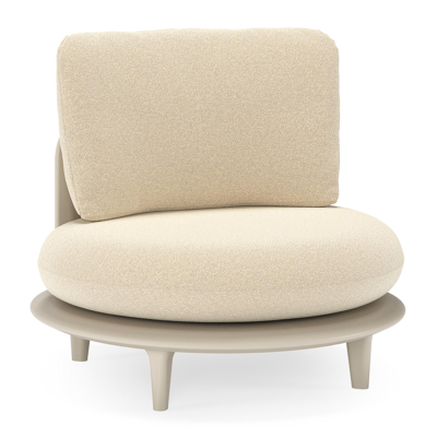 Bomero loungestoel in beige aluminium met soul papyrus all weather solica kussen