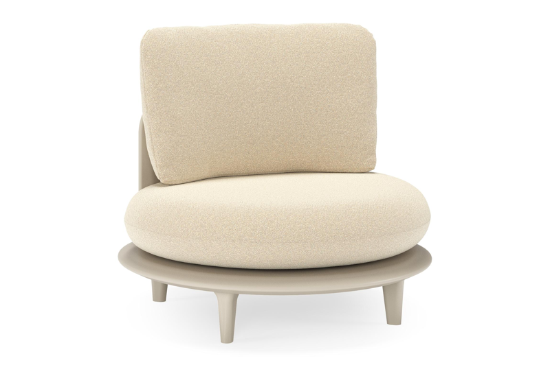 Bomero loungestoel in beige aluminium met soul papyrus all weather solica kussen