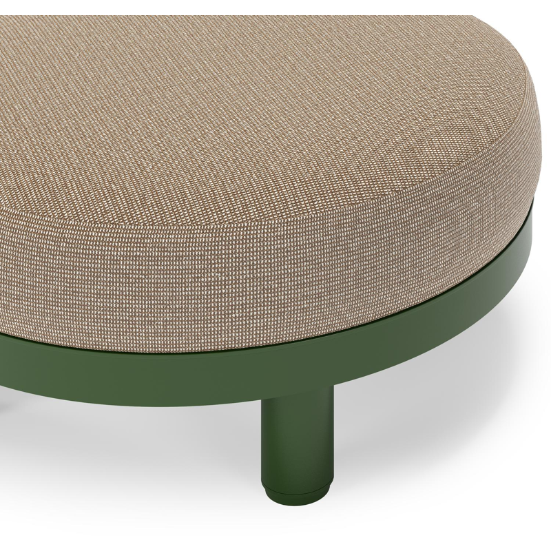 Donato lounge poef in groen aluminium met all weather solica Firenze Earth kussen