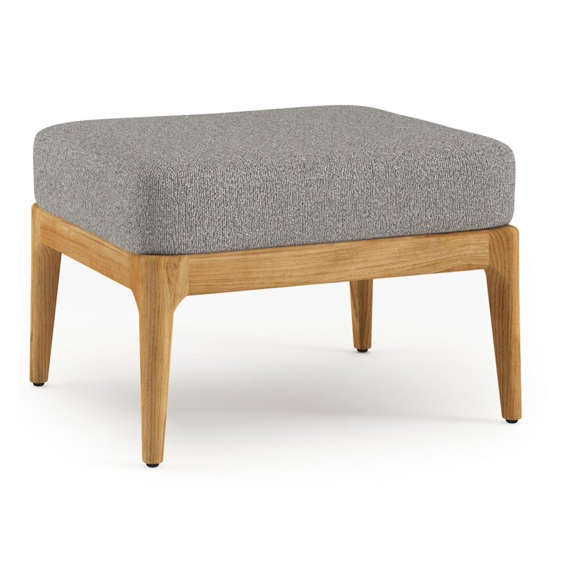 Orso poef in teak met Tundra Charcoal all weather sunbrella® luxe kussen