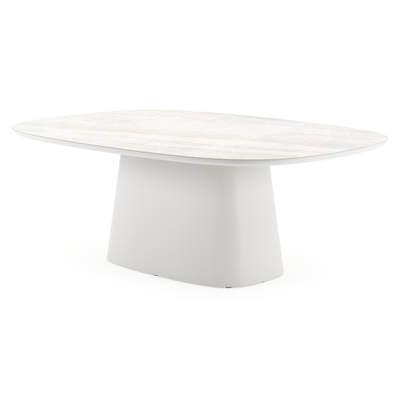 Amico tuintafel bombo xl in wit aluminium en volkeramiek Taj Mahal - L 210 x B 148 x H 73.5 cm