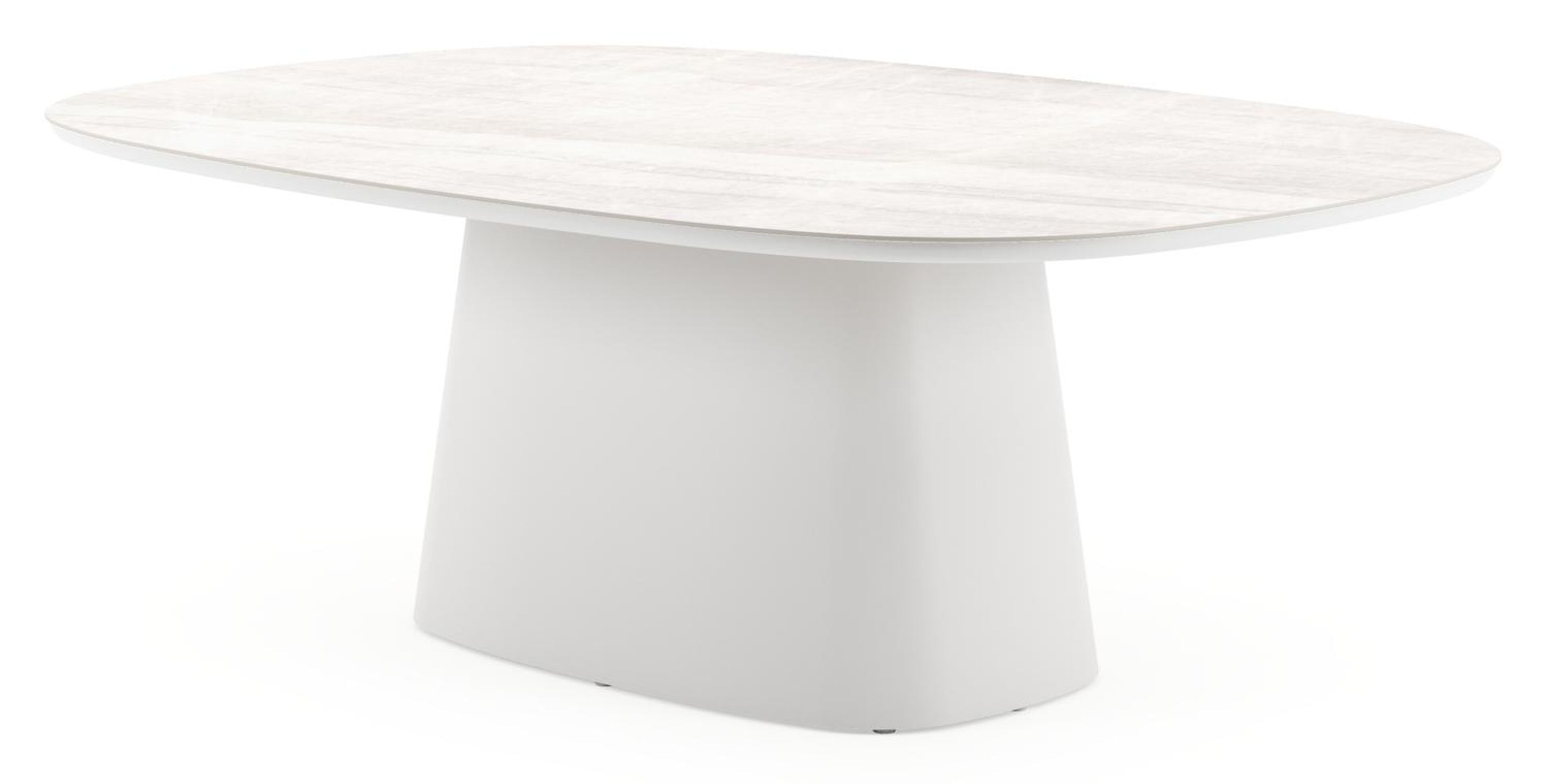 Amico tuintafel bombo xl in wit aluminium en volkeramiek Taj Mahal - L 210 x B 148 x H 74 cm