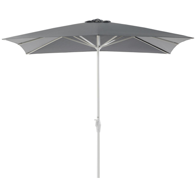 Viola staanparasol in wit aluminium met grijs weather+ softtouch parasoldoek - L1 300 x L2 300 cm (zonder voet)