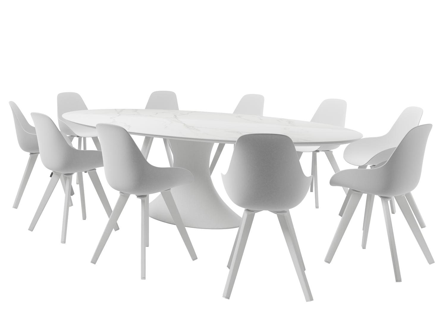 Mesa tuinstoel in wit aluminium en wit kunststof