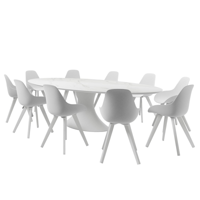 Mesa tuinstoel in wit aluminium en wit kunststof