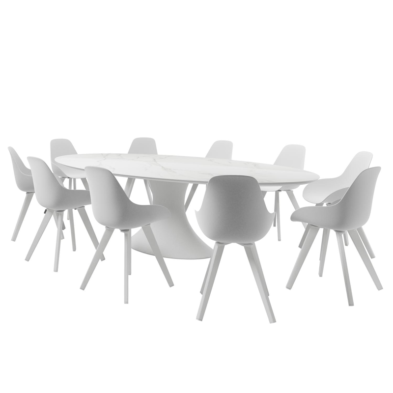 Mesa tuinstoel in wit aluminium en wit kunststof