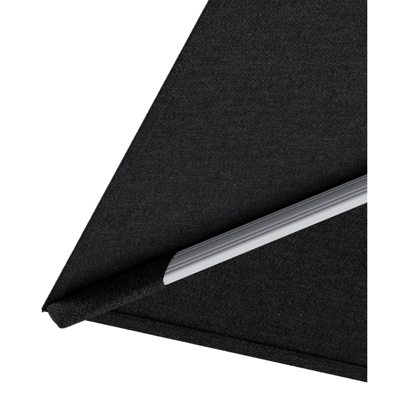 Parasol pendant Rufina avec fonction tilt en aluminium blanc et toile de parasol en All Weather Sunbrella® Luxe Chartres Sooty  - Lg.1 400 x Lg.2 300 cm (sans pied de parasol