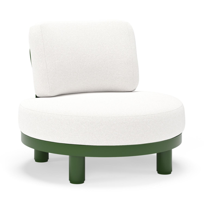 Donato loungestoel in groen aluminium met all weather solica Soul Optik kussen