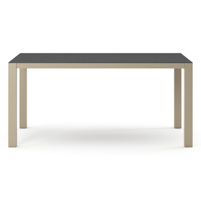 Como tuintafel rechthoekig in beige aluminium en volkeramiek Nero Black - L 160 x B 100 x H 73 cm