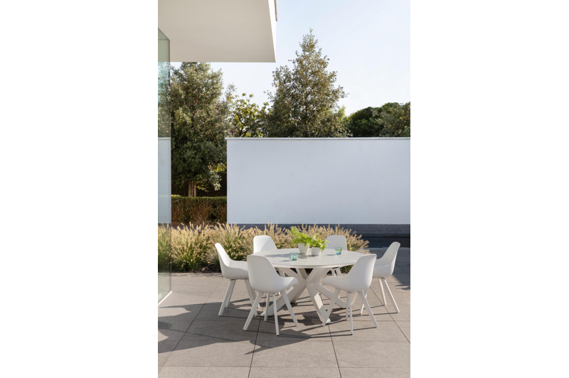 Mesa tuinstoel in wit aluminium en wit kunststof