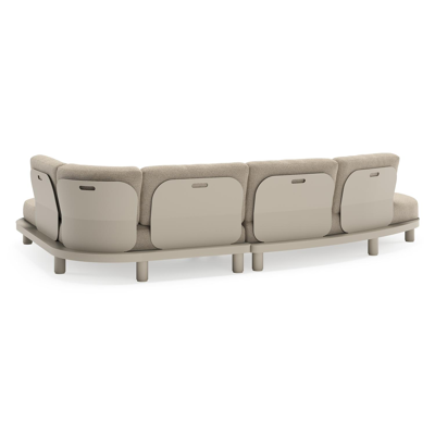 Donato loungehoek in beige aluminium met all weather cosytica Marbella Beige kussen