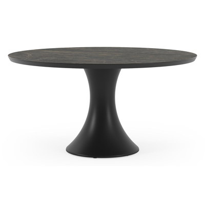 Table de jardin Fano en aluminium noir et céramique pleine black obsession - Dia. 148 x H 75 cm