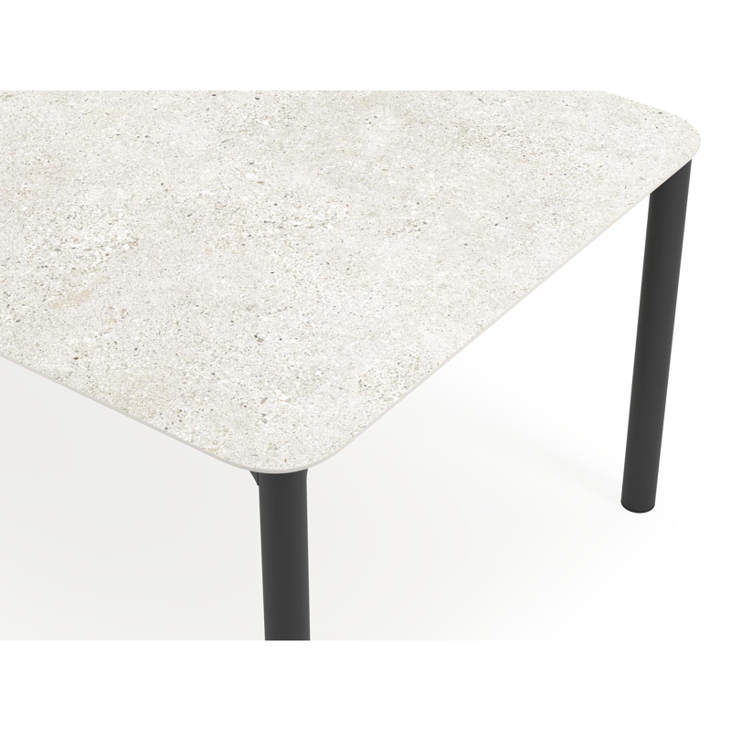 Lugano tuintafel rechthoekig afgerond in zwart aluminium en volkeramiek shilin - L 290 x B 110 x H 74 cm