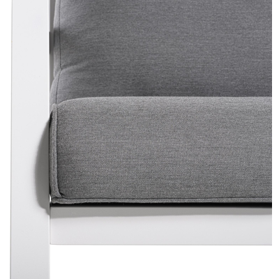 Zen'so balkonset in wit aluminium met natte charcoal chine Sunbrella premium kussens