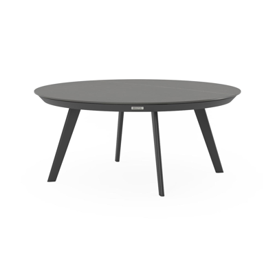 Rondo loungetafel in zwart aluminium en calatorao volkeramiek - Dia. 85 X H 35 cm