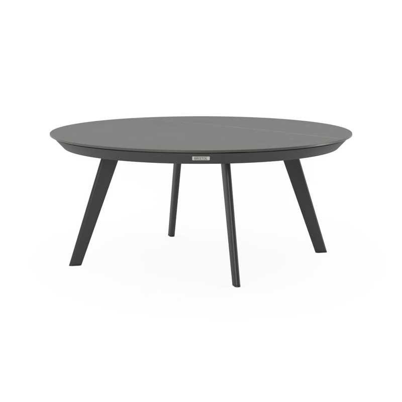 Rondo loungetafel in zwart aluminium en calatorao volkeramiek - Dia. 85 x H 35 cm