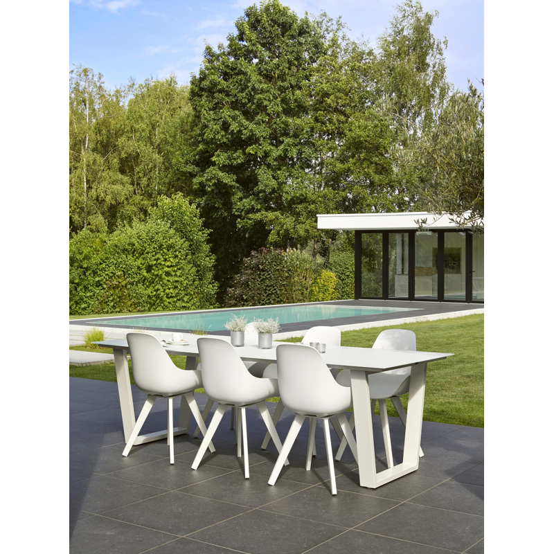 Mesa tuinstoel in wit aluminium en wit kunststof