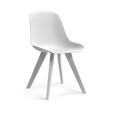 Chaise de jardin Viresa-Nano in aluminium blanc et matière synthétique blanc