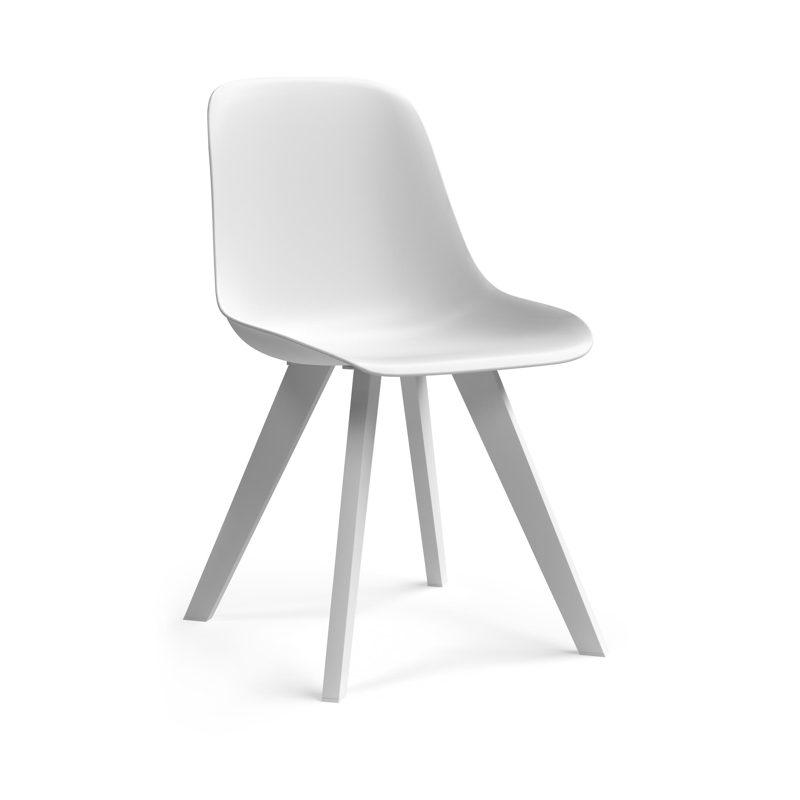 Chaise de jardin Viresa-Nano in aluminium blanc et matière synthétique blanc