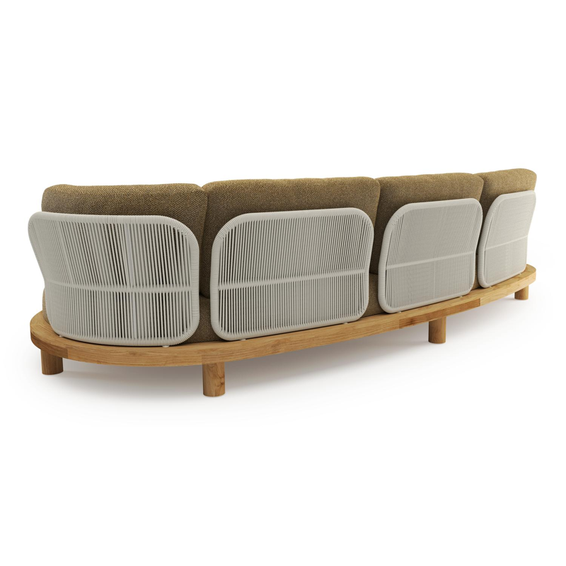 Donato loungebank in teak met madagascar walnut all weather cosytica kussen