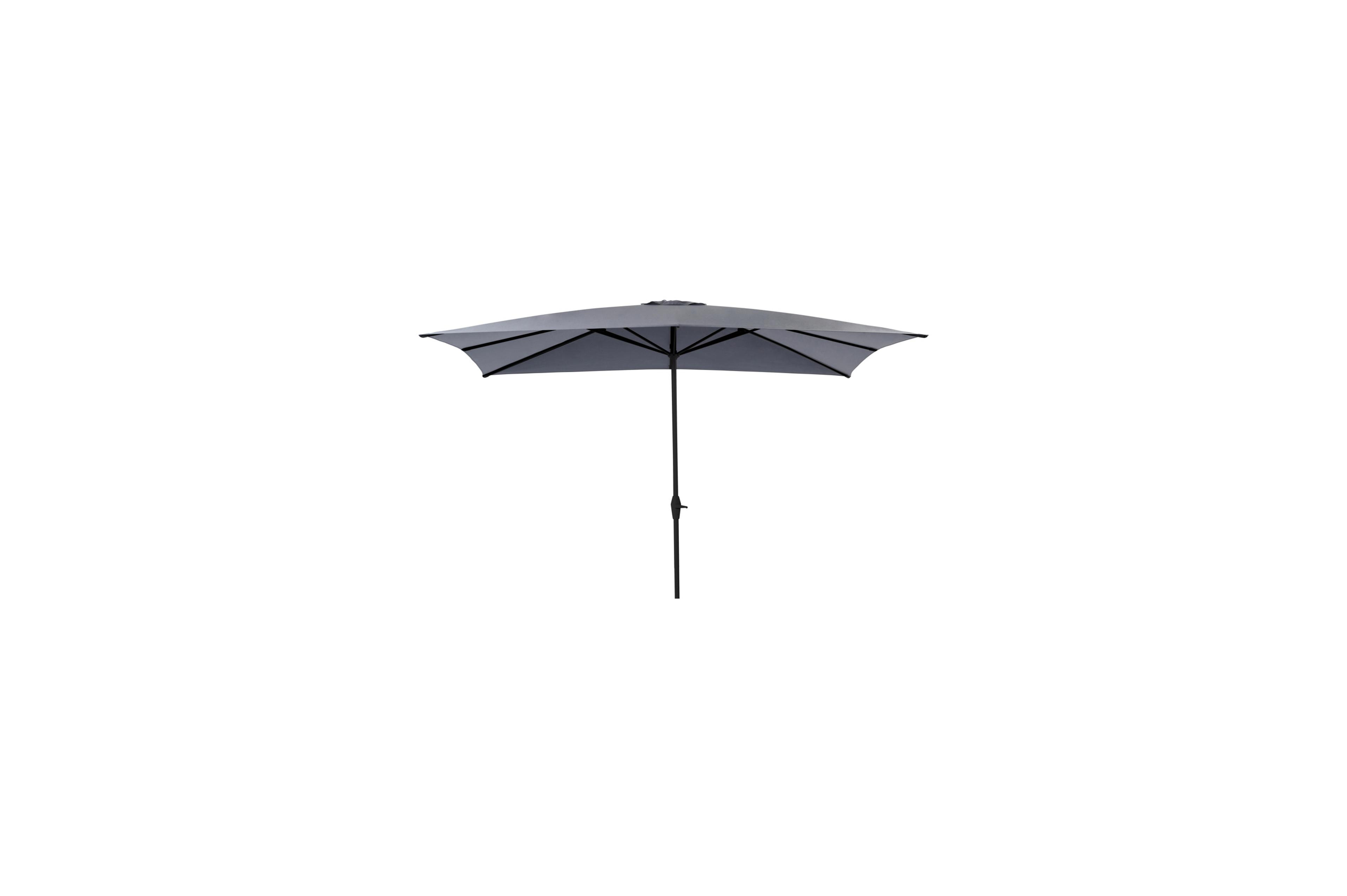 Parasol déporté Viola en aluminium noir avec toile de parasol en weather+ softtouch gris - Larg1 300 x Larg2 400 cm (sans pied de parasol)