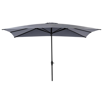 Parasol déporté Viola en aluminium noir avec toile de parasol en weather+ softtouch gris - Larg1 300 x Larg2 400 cm (sans pied de parasol)
