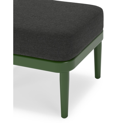 Orso poef in groen aluminium met Chartres Sooty all weather sunbrella® luxe kussen