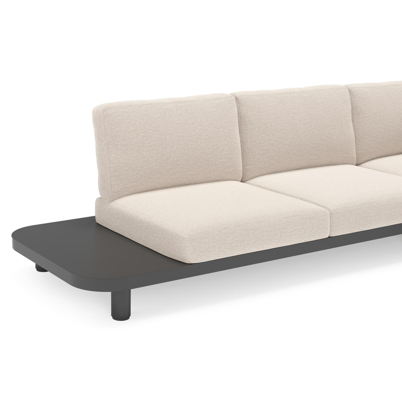 Donato loungehoek in zwart aluminium met all weather sunbrella® luxe Slow Farafra kussen