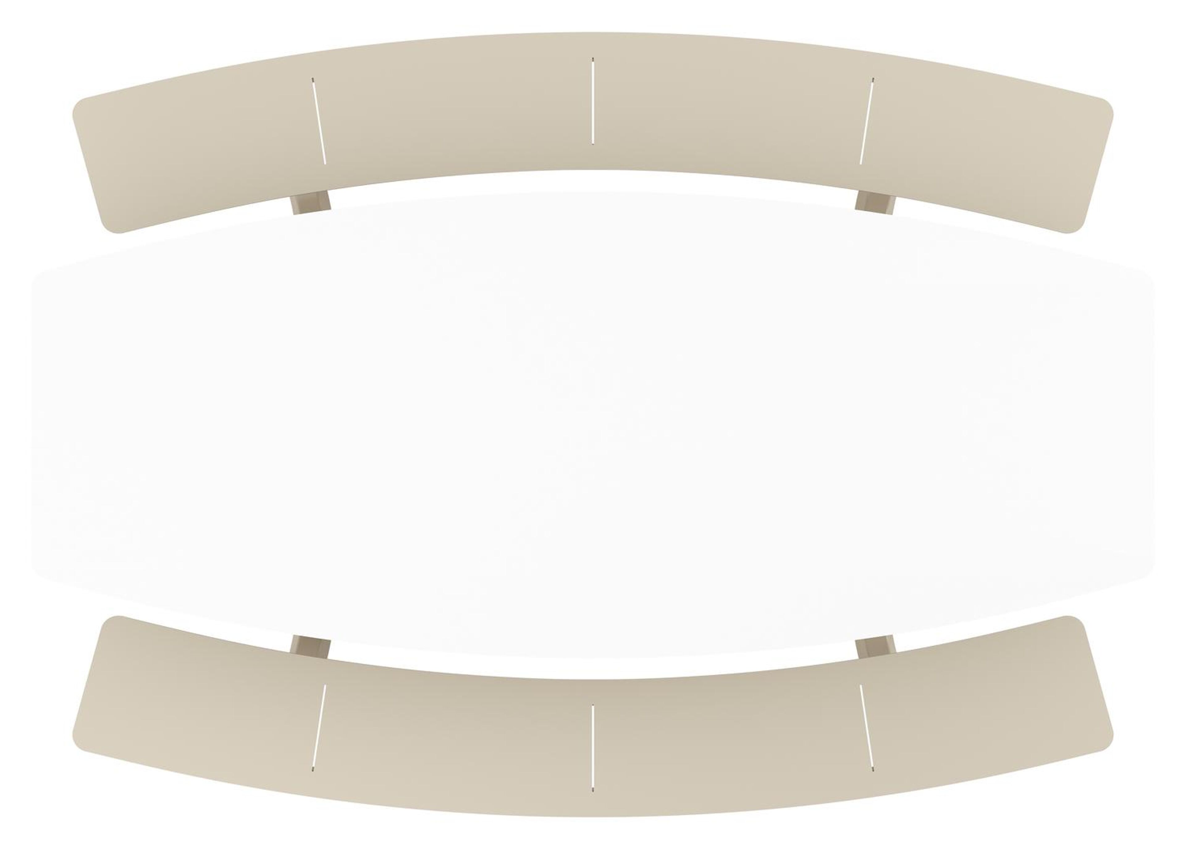 Table de pique-nique Forno forme de bateau forme de bateau en aluminium beige et céramique pleine Arctic White - Lg. 240 x Lrg. 181 x Haut. 72 cm