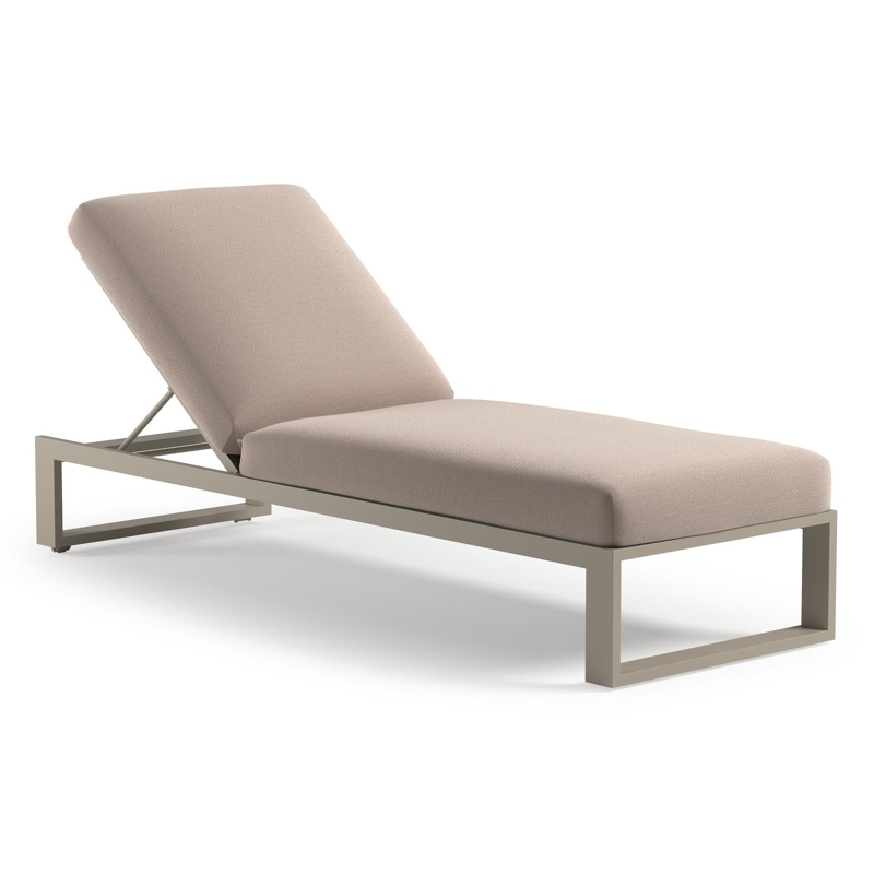 Verato verstelbaar ligbed in beige aluminium met wander pilat all weather sunbrella® luxe