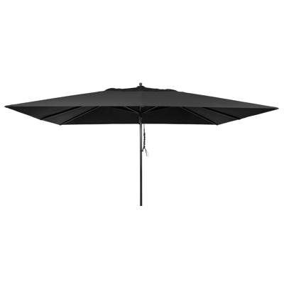 Apiro staanparasol in zwart aluminium met zwart polyester parasoldoek - L1 400 x L2 300 cm (zonder voet)