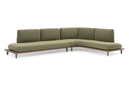 Chaise longue links + 3-zit