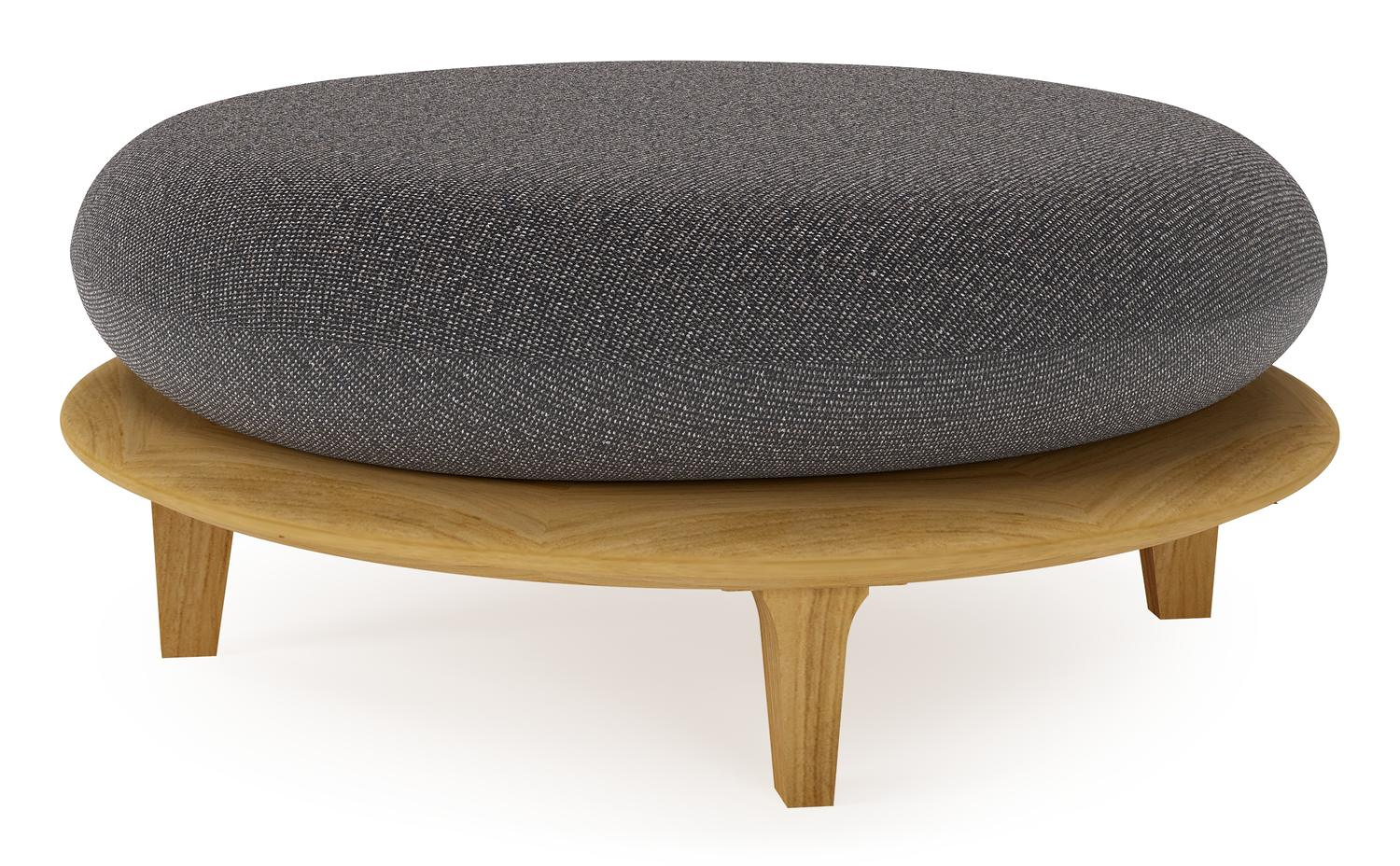 Bomero poef in teak met firenze tunder all weather solica kussen