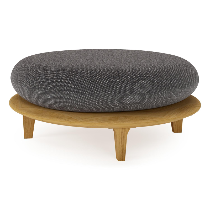 Bomero poef in teak met firenze tunder all weather solica kussen
