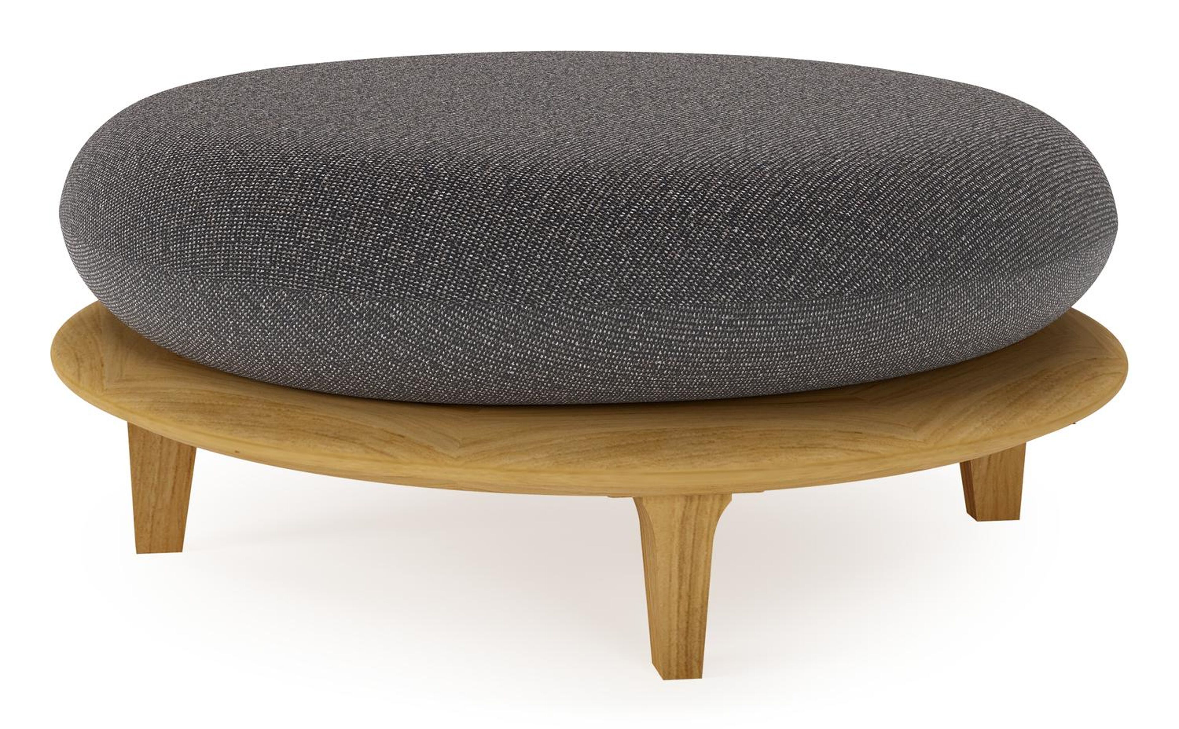 Bomero poef in teak met firenze tunder all weather solica kussen