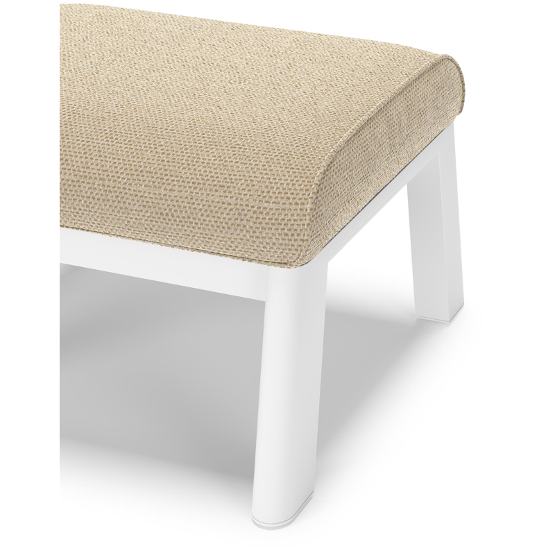 Cirello poef in wit aluminium met althea camel all weather cosytica kussen