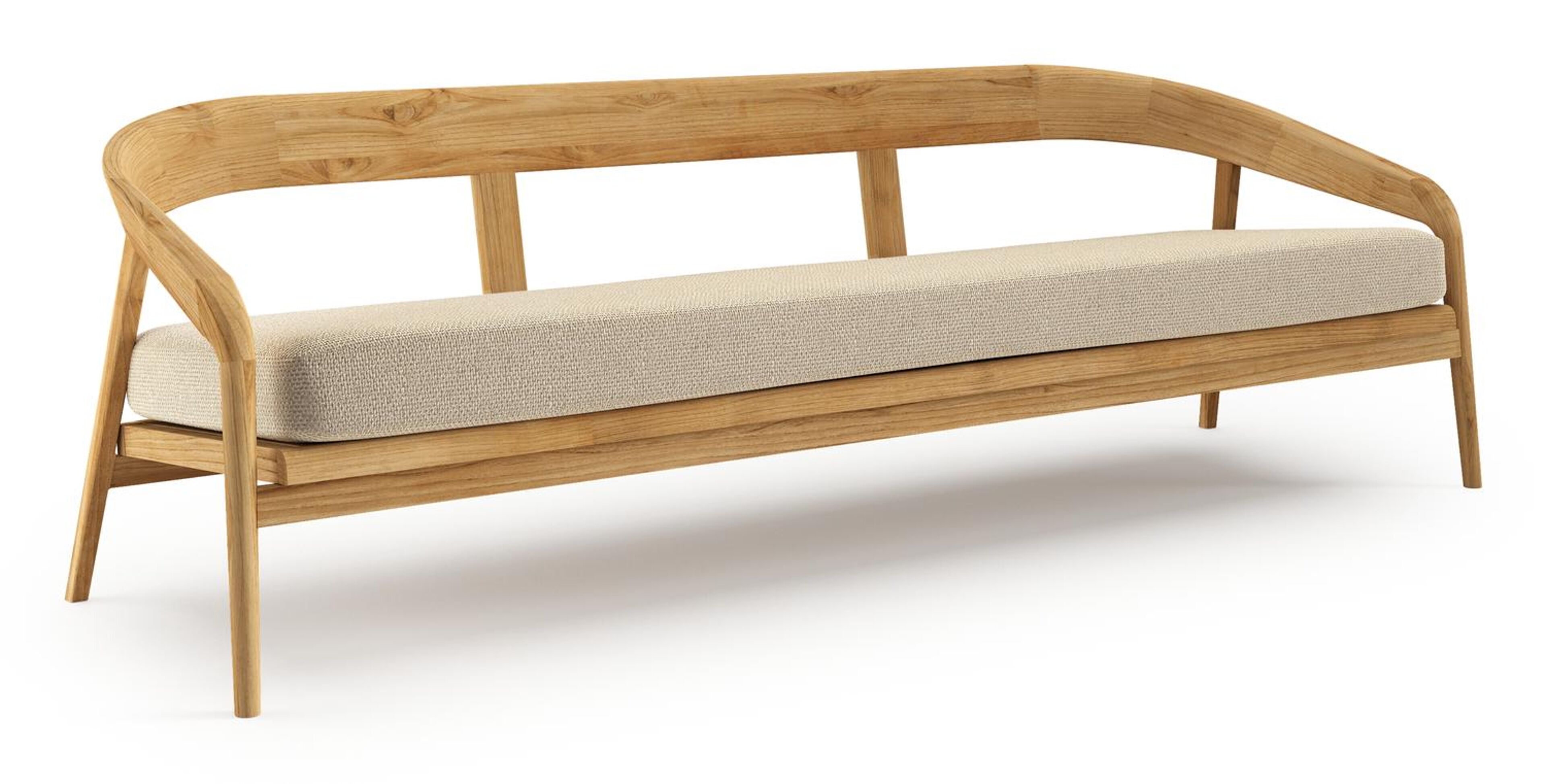 Lacrima loungebank in teak met althea camel all weather Cosytica kussen