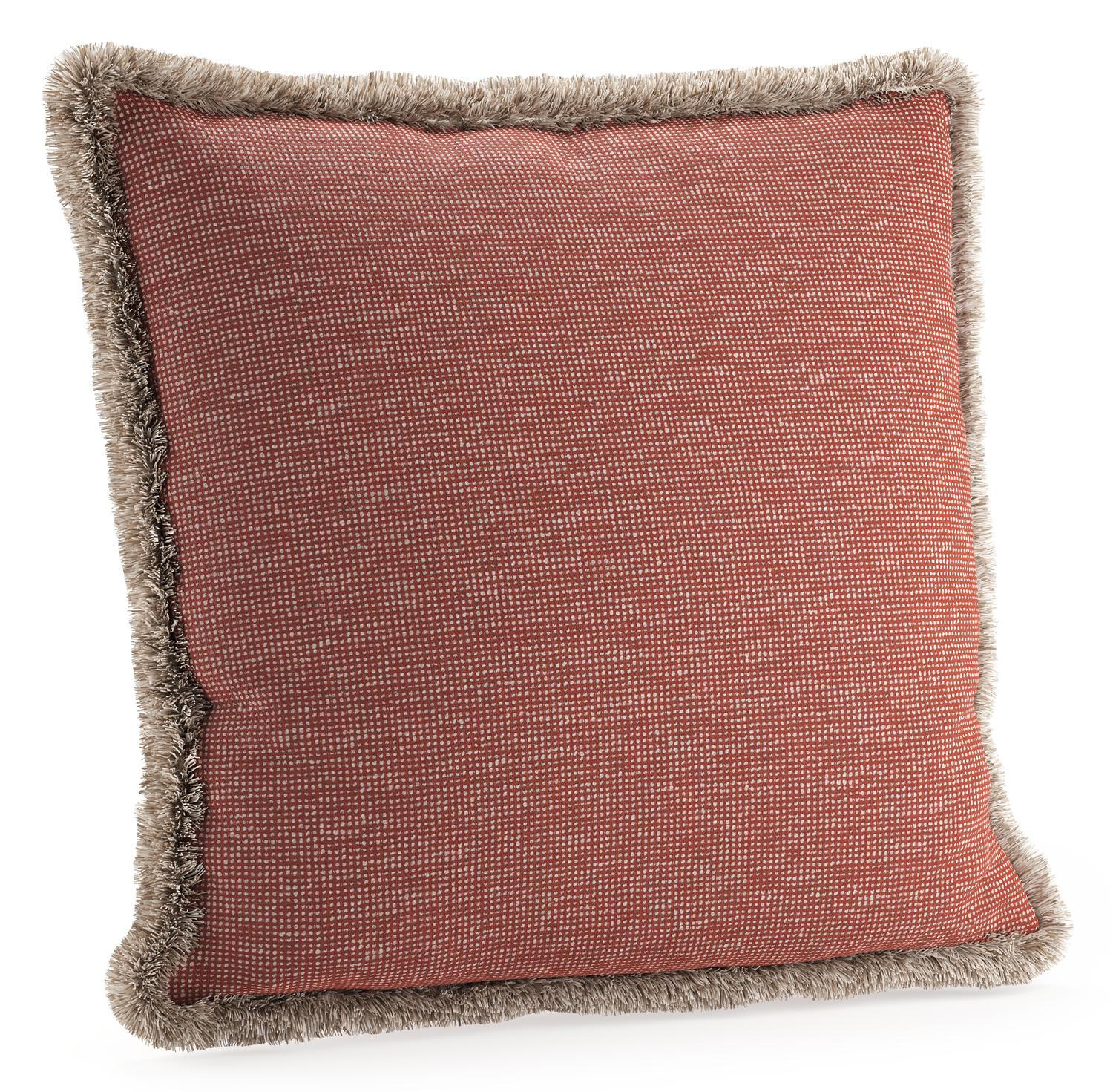 Sierkussen met franjes 55 x 55 cm in all weather sunbrella luxe slow alezan