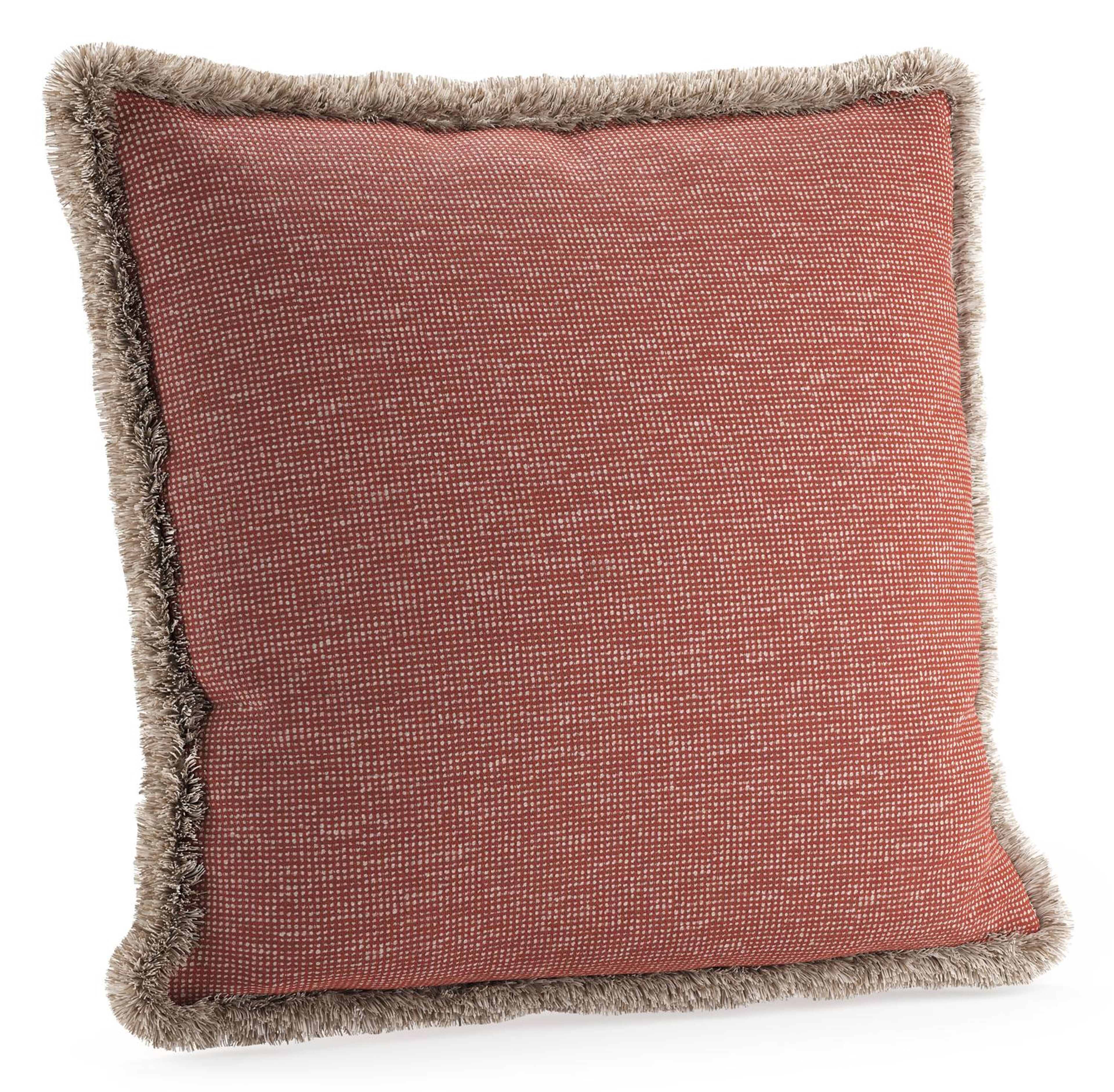 Sierkussen met franjes 55 x 55 cm in all weather sunbrella luxe slow alezan