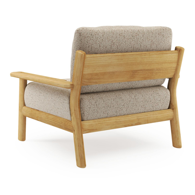 Amaro loungestoel in teak met bora jungle all weather cosytica kussen