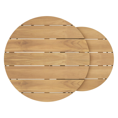 Tables basses Fano en noir aluminium et teck - Diam. 85/65 x Haut. 35/30 cm