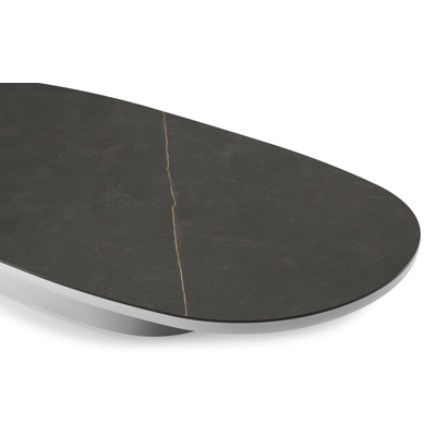 Amico loungetafel bombo in wit aluminium en volkeramiek Calatorao - L 171 x B 89 x H 24 cm